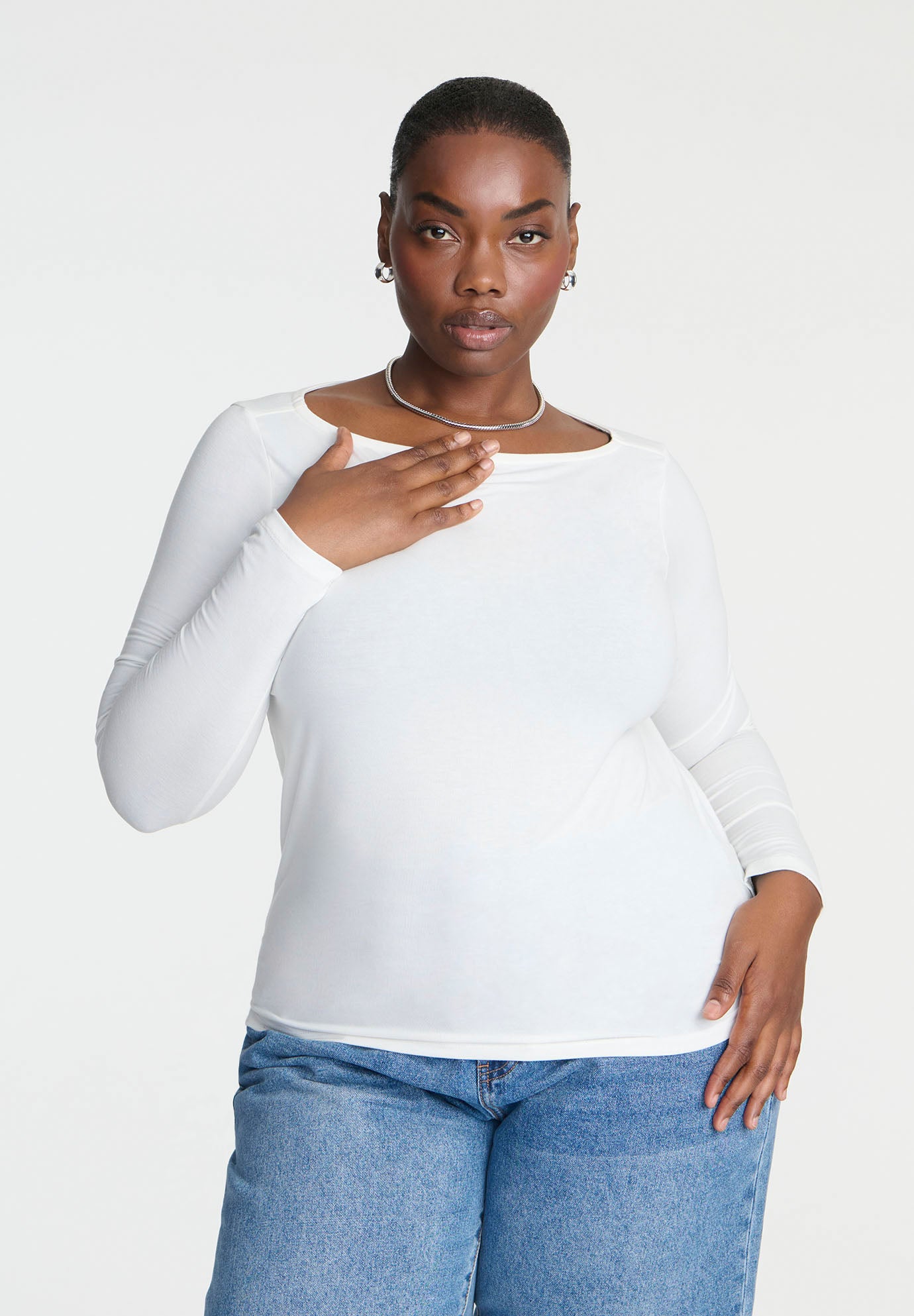 Boat Neck Long Sleeve Shirt image number 0