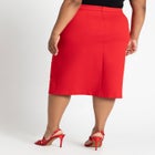 Stretch Midi Skirt With Slit image number null