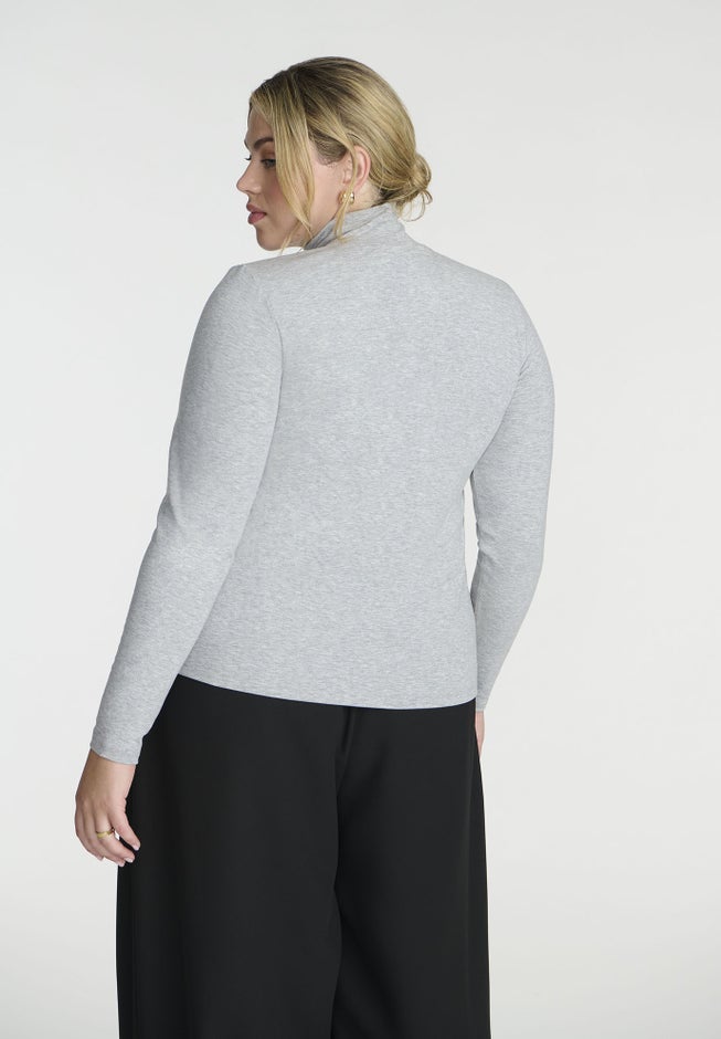 Soft Brushed Mock Neck Long Sleeve image number null