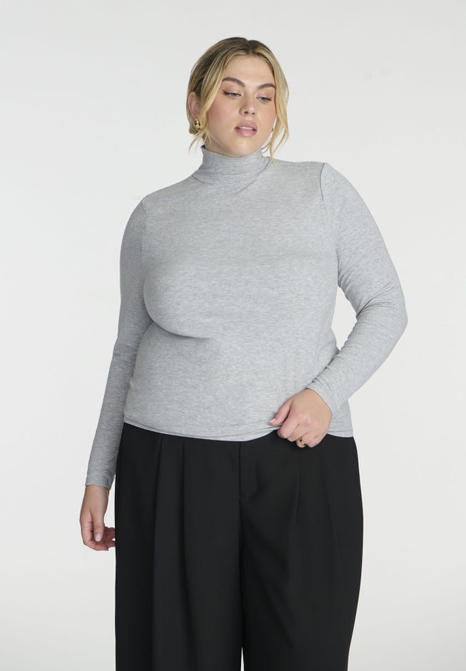 Soft Brushed Mock Neck Long Sleeve image number null