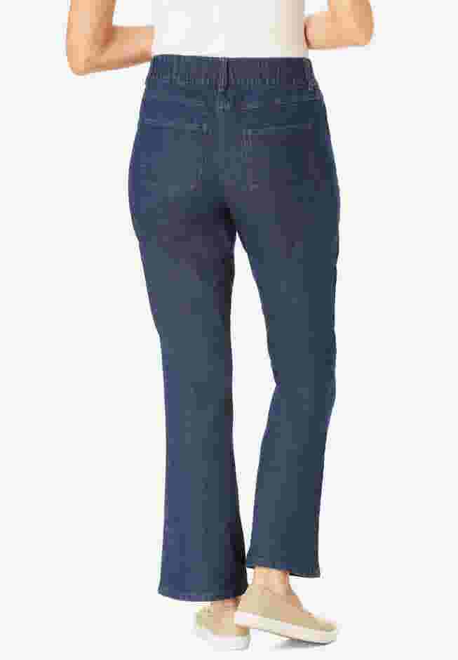 Womens Plus-Size Secret Solutions&trade; Tummy Smoothing Bootcut Stretch Denim Jeans image number 1