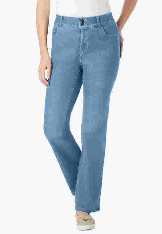 Secret Solutions&trade; Tummy Smoothing Bootcut Stretch Denim Jeans image number 0
