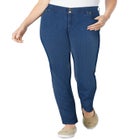 Secret Solutions&trade; Tummy Smoothing Straight-Leg Stretch Denim Jeans image number null