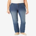 Secret Solutions&trade; Tummy Smoothing Straight-Leg Stretch Denim Jeans image number null