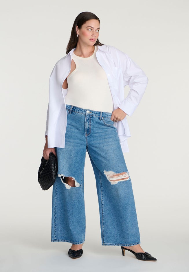 Oversized Button Down Top image number 3