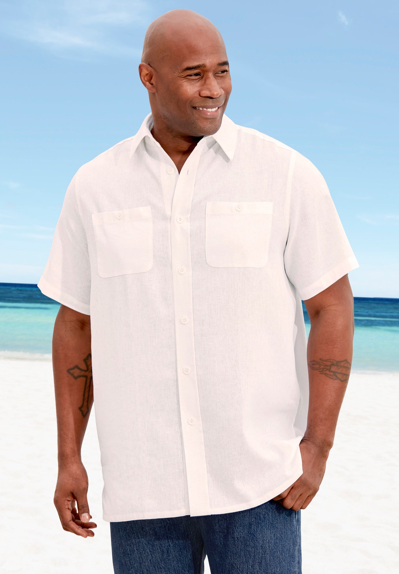 Short-Sleeve Linen Shirt image number 3