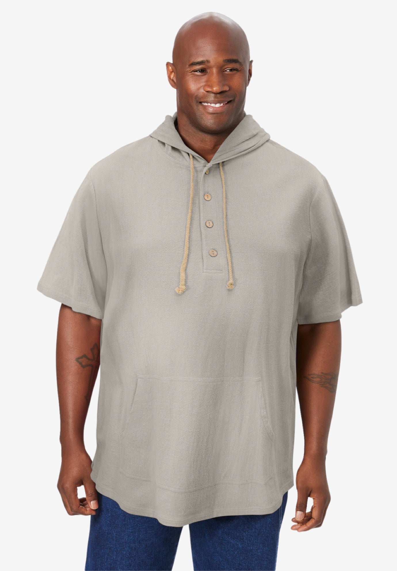 Gauze Short-Sleeve Hoodie image number 0