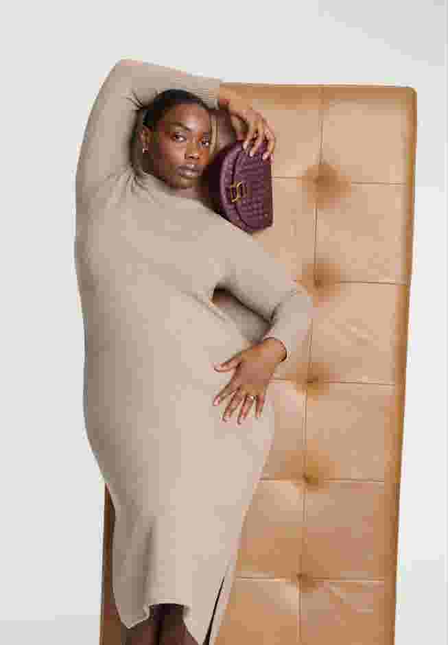 Mock Neck Maxi Sweater Dress image number 3
