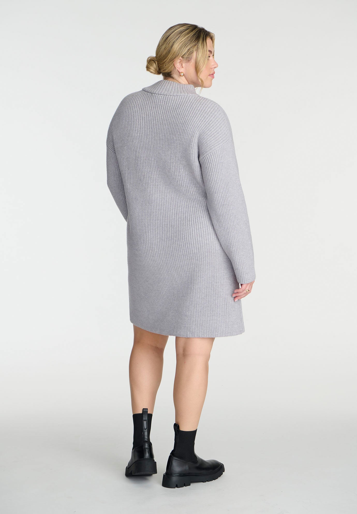 Marled Knit Mock Neck Mini Dress image number 1