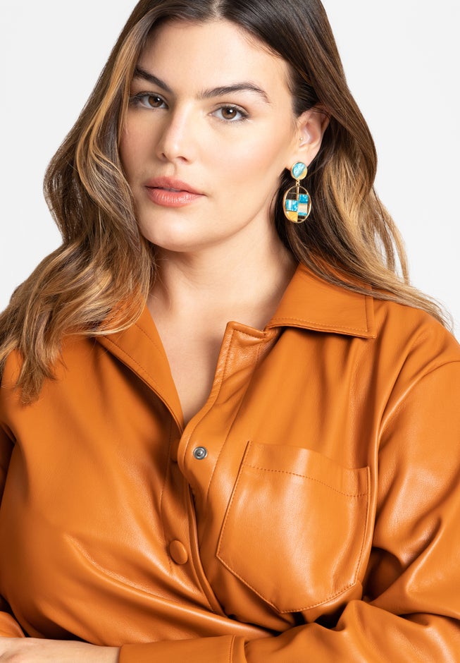 Circular Geo Drop Earring image number null