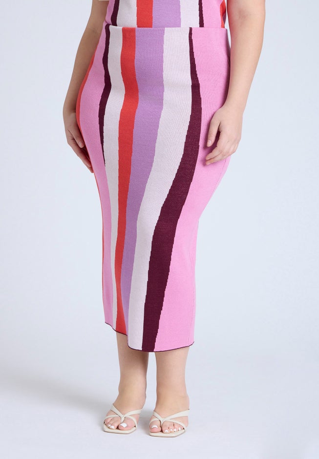 Intarsia Column Skirt image number null