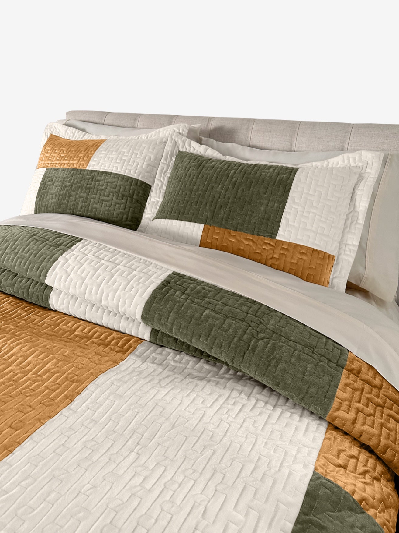 Modern Velvet Patchwork Sham image number 2