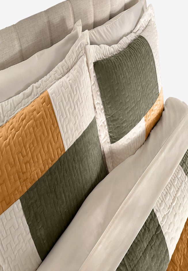 Modern Velvet Patchwork Sham image number 3