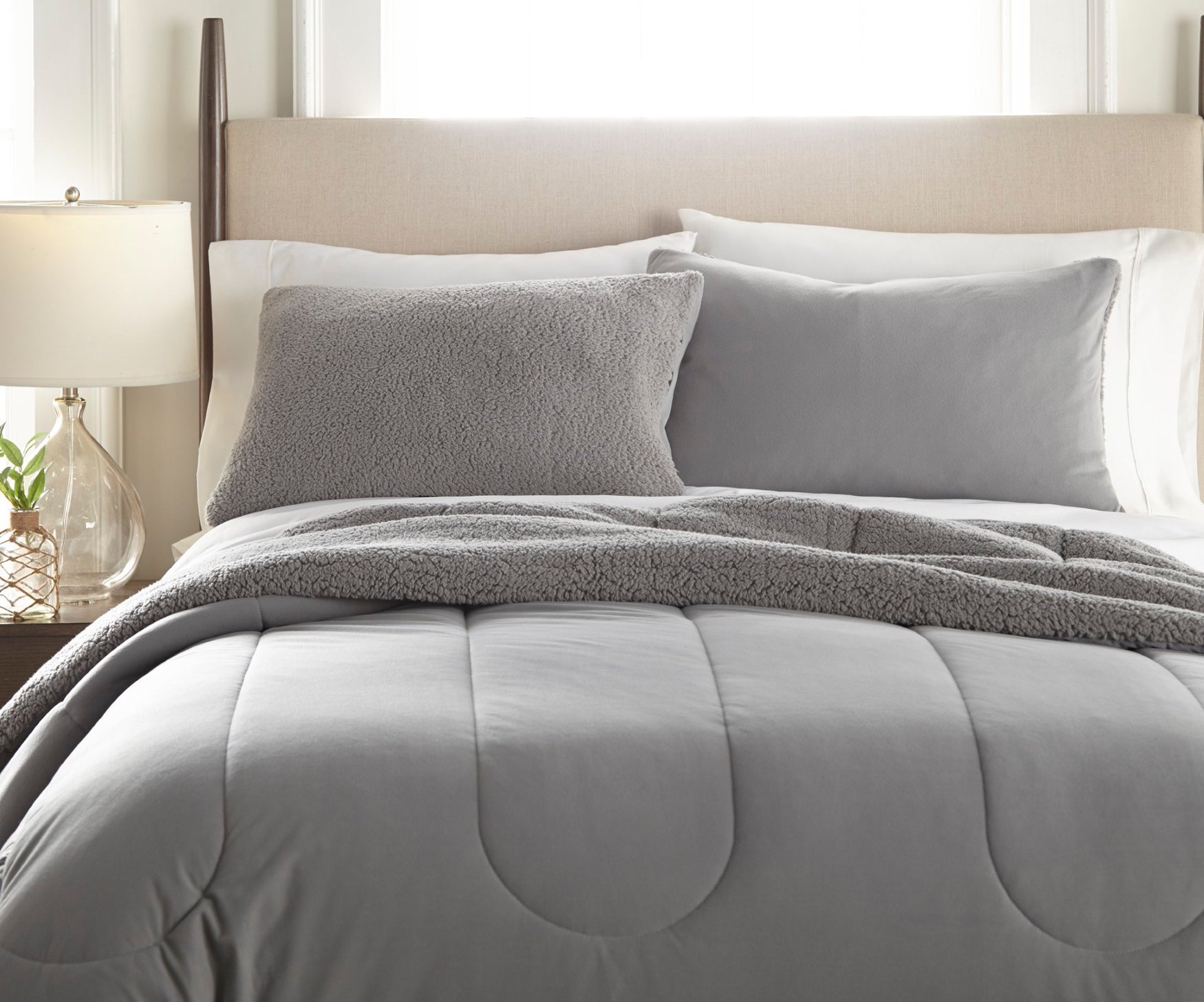 Reversible Micro Flannel&reg; Sherpa 3-Pc. Comforter Set image number 1
