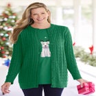 Cotton Cable Knit Cardigan Sweater image number null