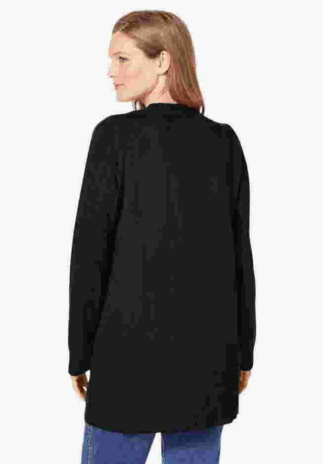 Cotton Cable Knit Cardigan Sweater image number 1