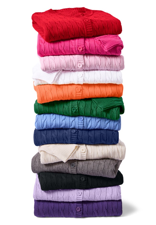 Cable Knit Pullover Crewneck Sweater image number 3
