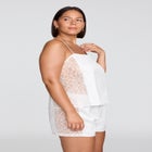 The Lace Panel Tank - Recycled Satin image number null