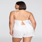 The Lace Panel Tank - Recycled Satin image number null