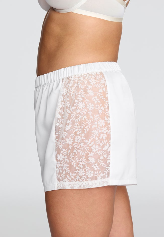 The Lace Panel Shorts - Recycled Satin image number 2