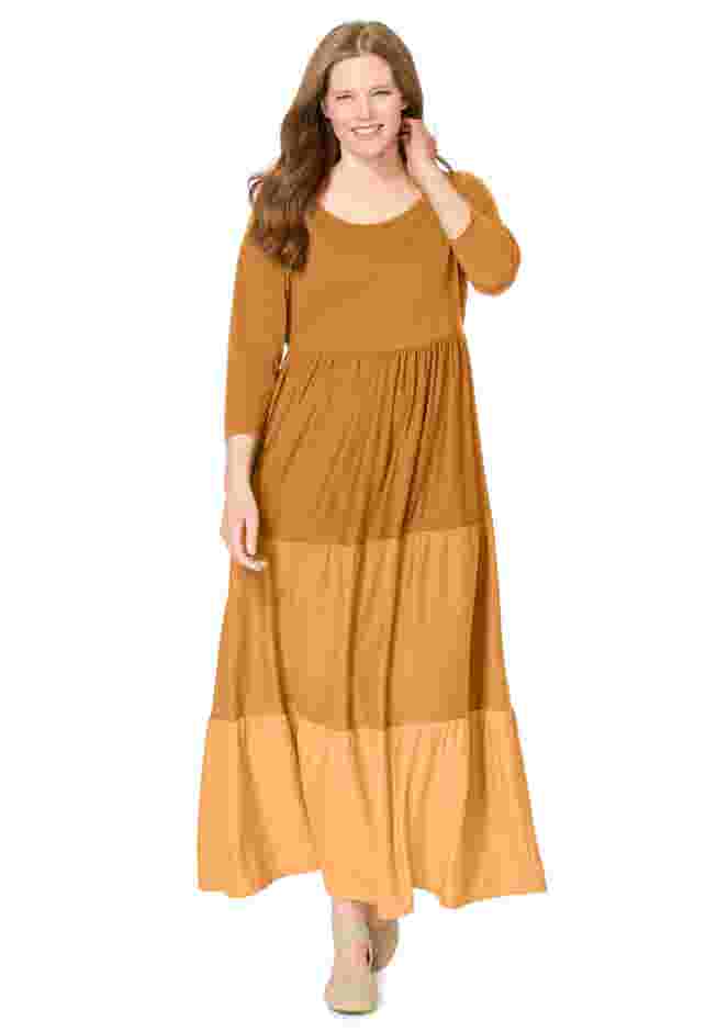 Colorblock Tiered Dress image number 0