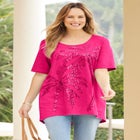 Slub Knit Sparkling Sequin Tee image number 0