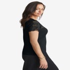 Stretch Lace Neckline Top image number null