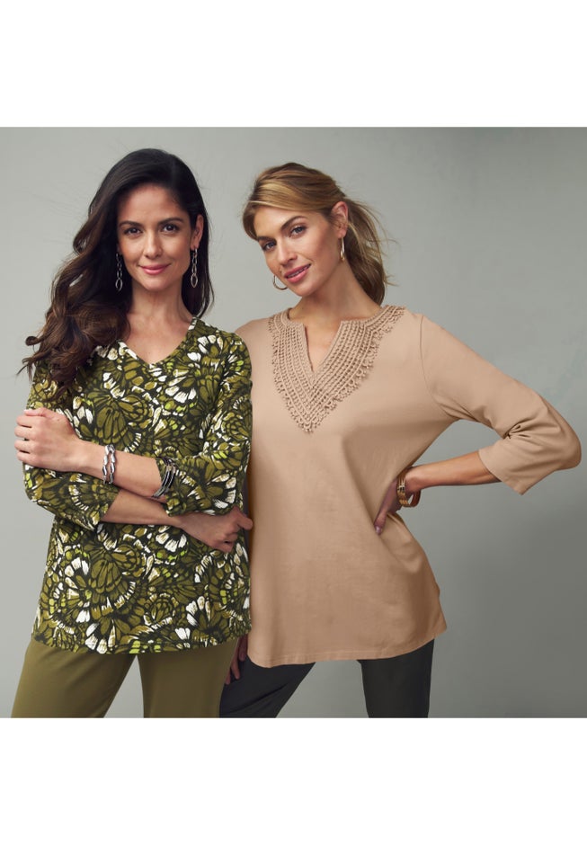 Stretch Cotton V-Neck Tee image number 4