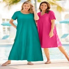 Perfect Short-Sleeve Scoopneck Maxi Tee Dress image number null