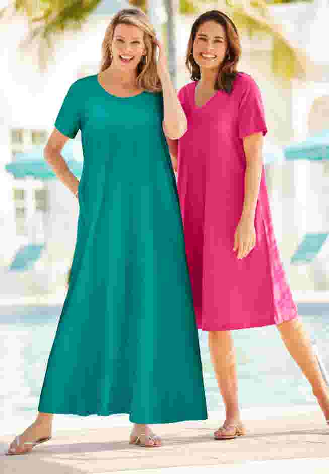Perfect Short-Sleeve Scoopneck Maxi Tee Dress image number 4