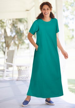 Perfect Short-Sleeve Scoopneck Maxi Tee Dress