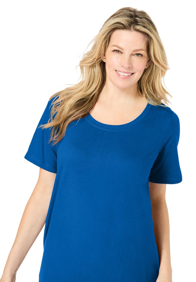 Perfect Short-Sleeve Scoopneck Maxi Tee Dress image number 3