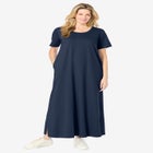 Perfect Short-Sleeve Scoopneck Maxi Tee Dress image number null