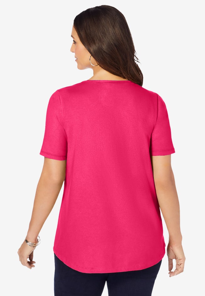 Stretch Cotton Crisscross Strap Tee image number 1