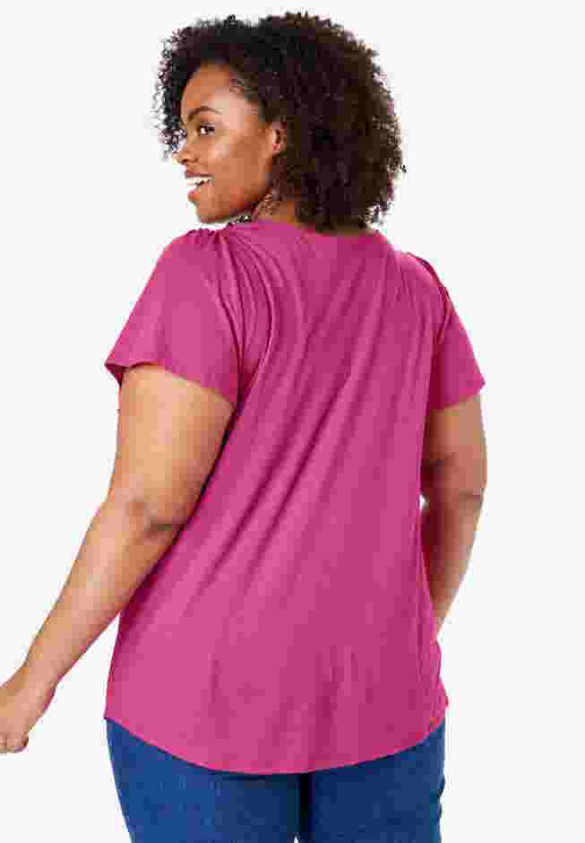 Square Neck Flutter Sleeve Tee image number 1