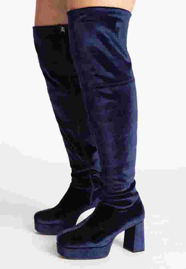 Fiona Velvet Over the Knee Platform Boot image number 1