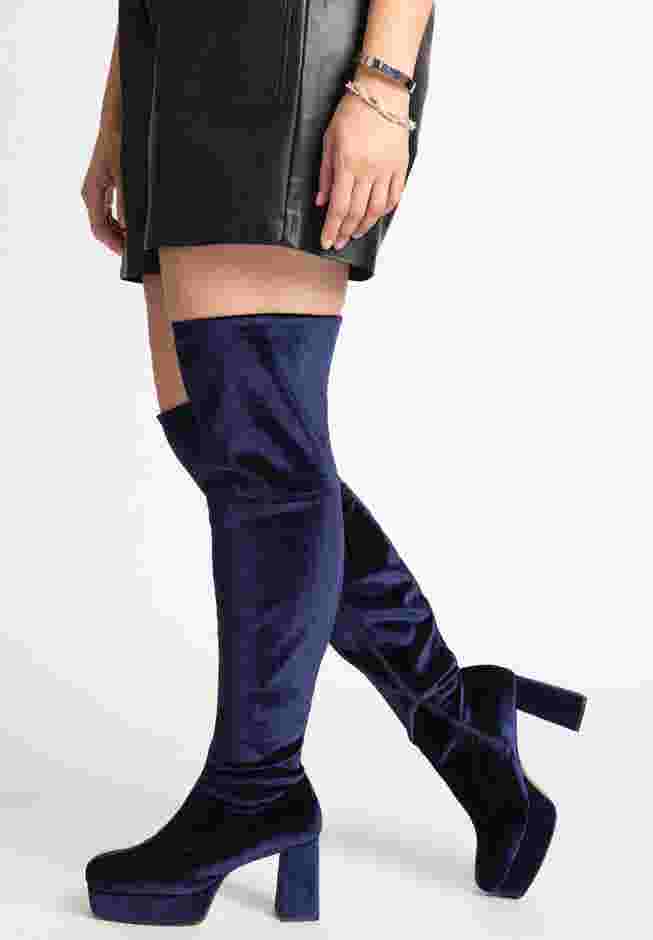 Fiona Velvet Over the Knee Platform Boot image number 0