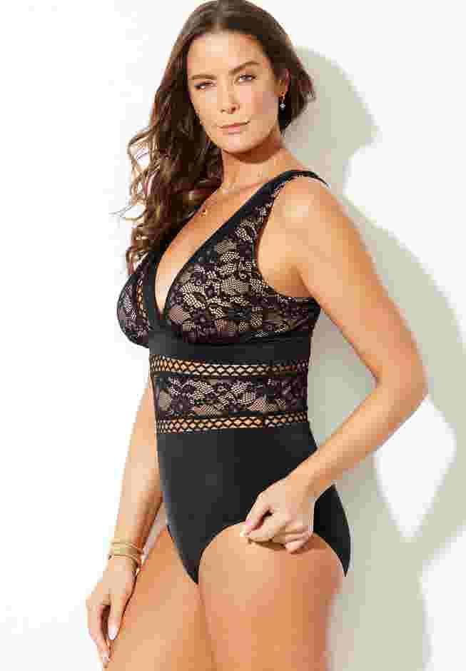 Lace Lattice One Piece Swimsuit image number 2
