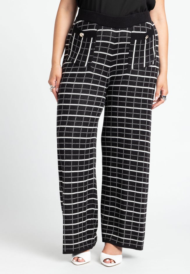 Knit Tweed Wide Leg Pant image number null