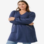 Zip Pocket French Terry Sweatshirt Tunic image number null