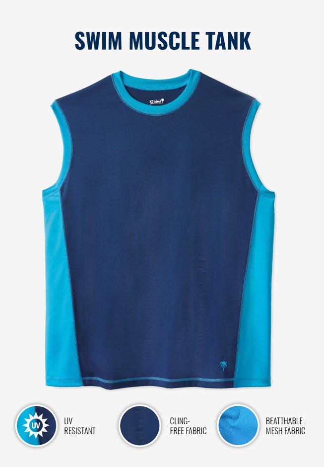 Cling-Free Swim Muscle Tank image number 1