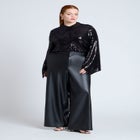 Flare Sleeve Sequin Button Down image number null