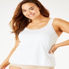 Lace-Trimmed Stretch Cotton Camisole  image number 0