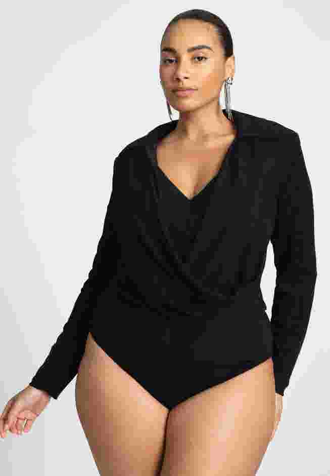 Sparkle Knit Cowl Neck Bodysuit image number 0