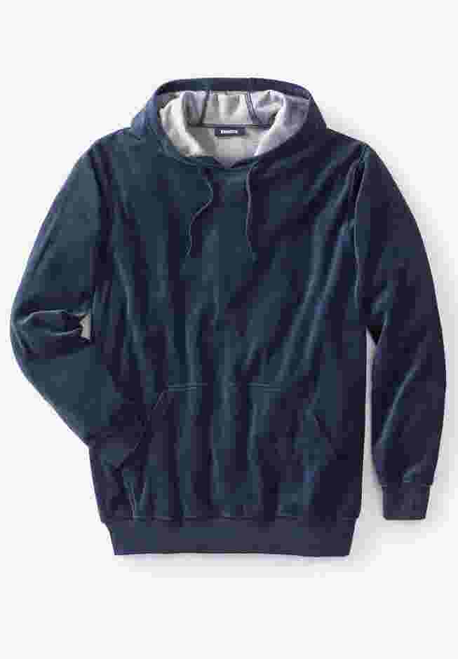 Velour Long-Sleeve Pullover Hoodie image number 0
