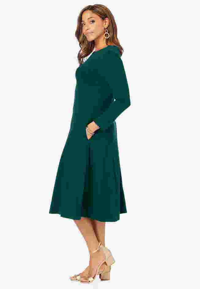 Long Sleeve Stretch Ponte Dress image number 3