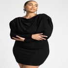 Exaggerated Cowl Mini Dress image number null