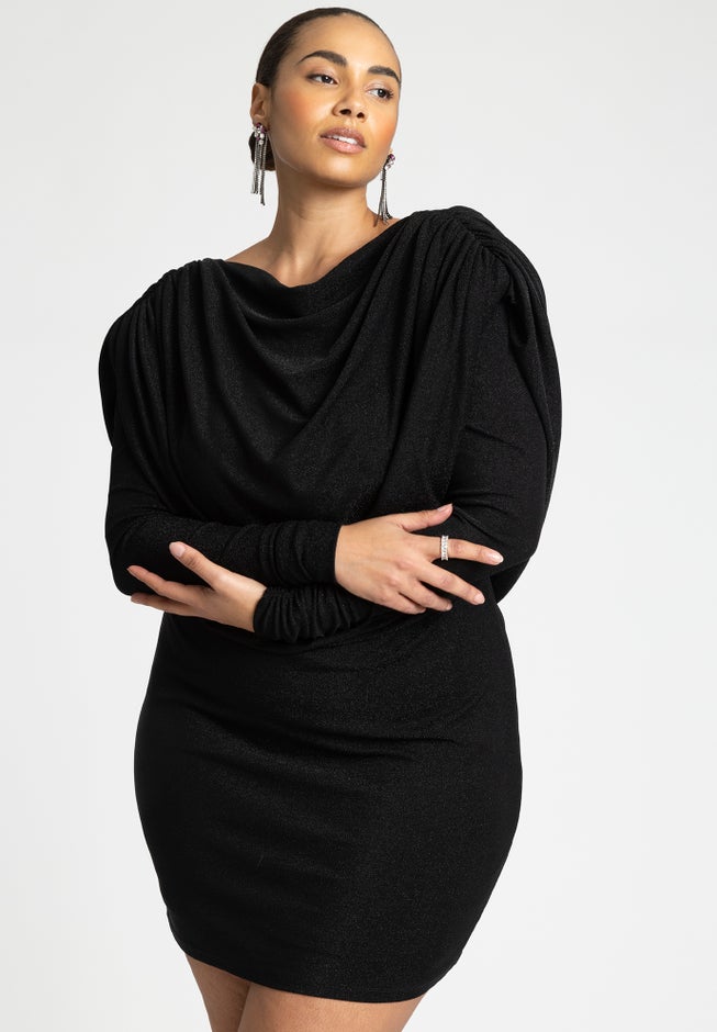 Exaggerated Cowl Mini Dress image number null