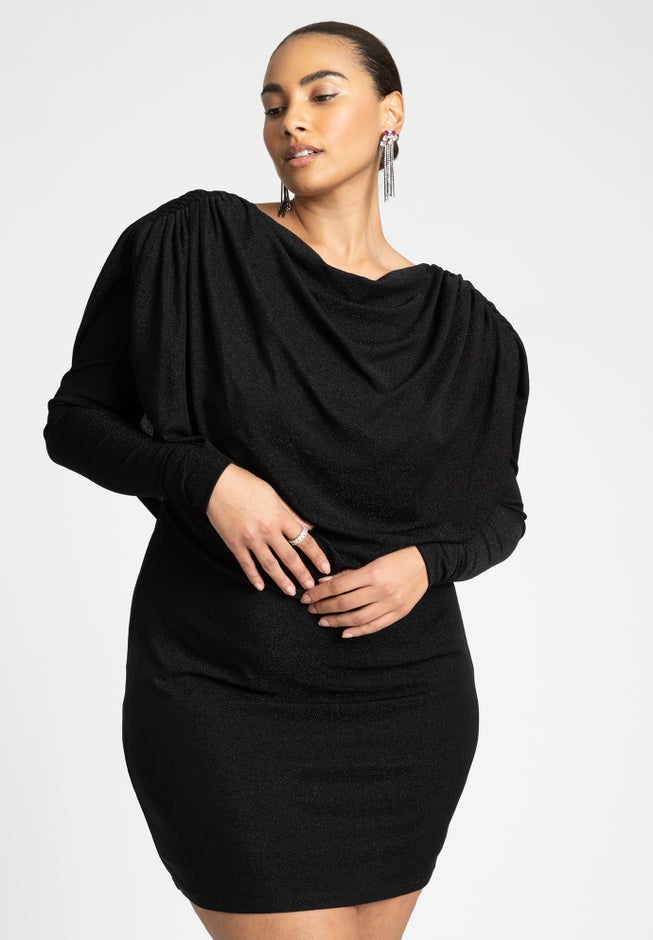 Exaggerated Cowl Mini Dress image number null