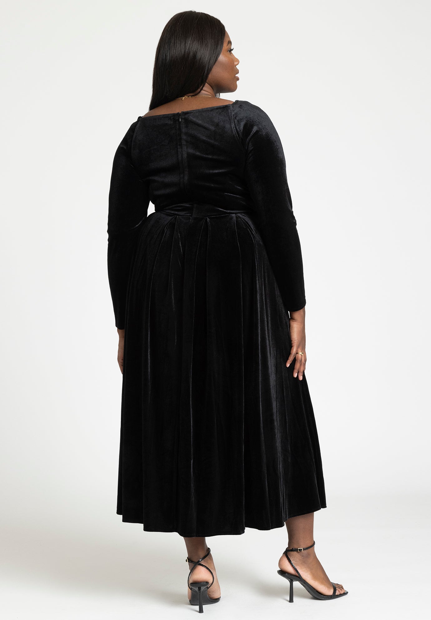V Neck Pleated Front Dress image number 1